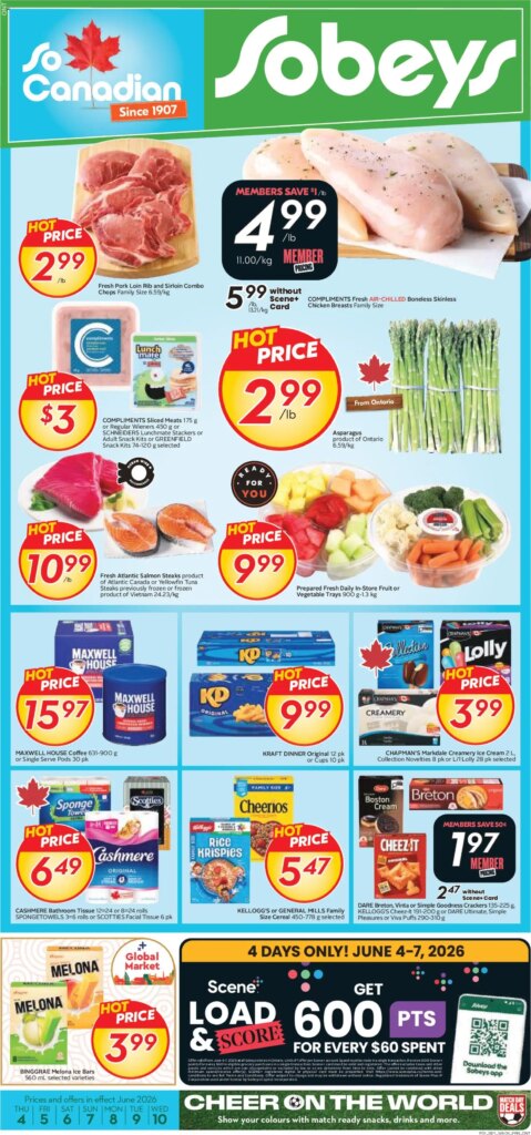 Get Ready for Sobeys weekly flyer / circulaire: Specials This Week from 4 June 2026!