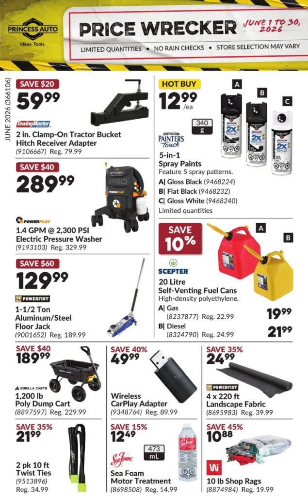 Exciting Deals This Week at Princess Auto flyer – Price Wrecker: 1 June 2026!