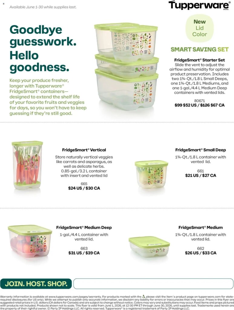 Tupperware weekly flyer: Specials This Week from 1 June 2026!