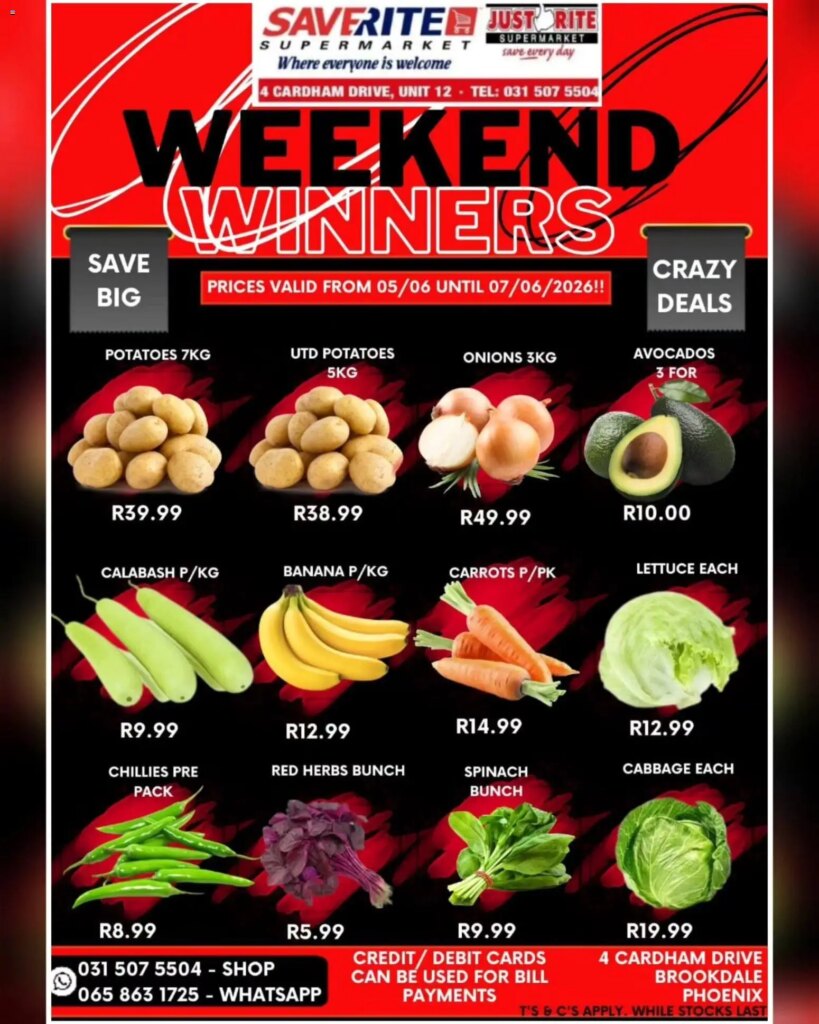 Saverite Weekend Winners: Specials This Week, 05 June 2026! 7 Saverite Weekend Winners: Specials This Week, 05 June 2026!