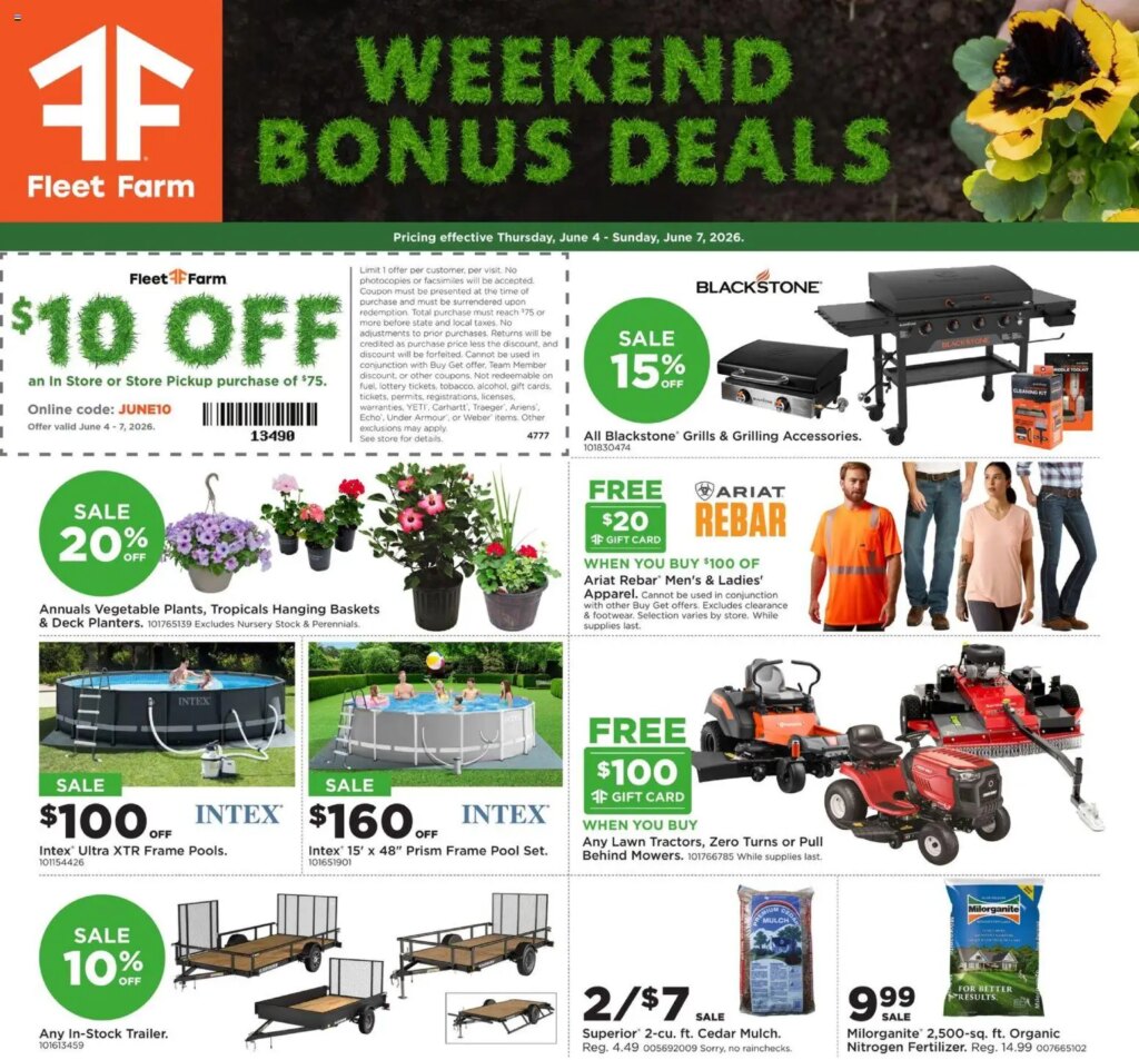 Mills Fleet Farm Weekend Ad This Week: June 4 to June 7 2026 Savings!