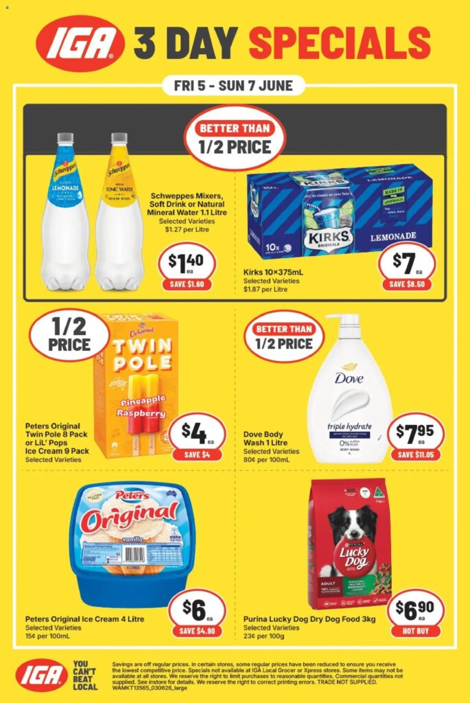 IGA – 3 Day Specials on Offers: Catalogue This Week, June 5 2026