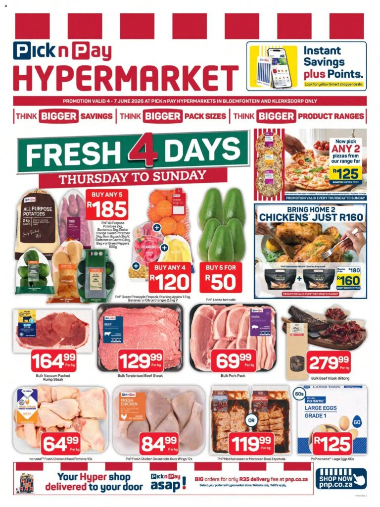 Pick n Pay Hypermarket Weekend Specials: Amazing Deals 4 June 2026