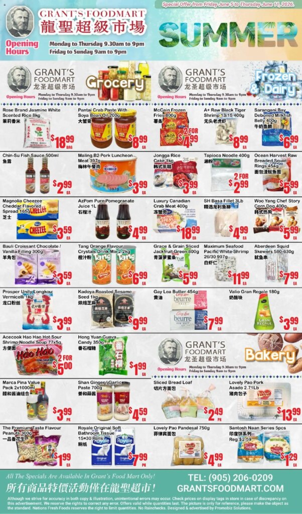 Oceans weekly flyer – Grant’s Foodmart: Specials This Week from 5 June 2026