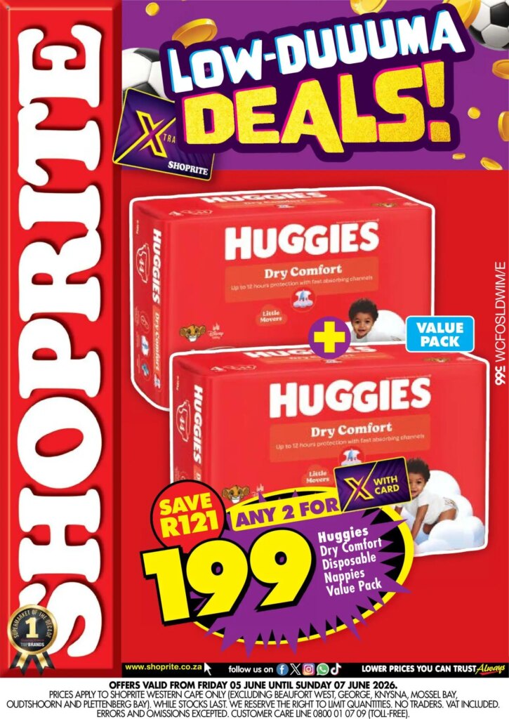 Shoprite – Western Cape Huggies Low Price Lowduuuma Specials 05 June 2026