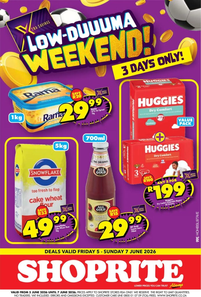 Shoprite – Low Price Lowduuuma Weekend Deals: Special This Week 5 June 2026