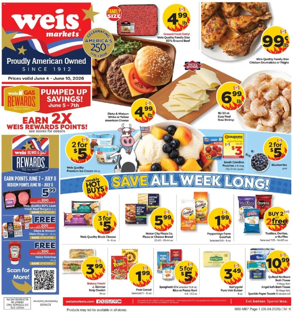 Weis Weekly Ad This Week: June 4 to June 10 2026 Hot Deals Await!