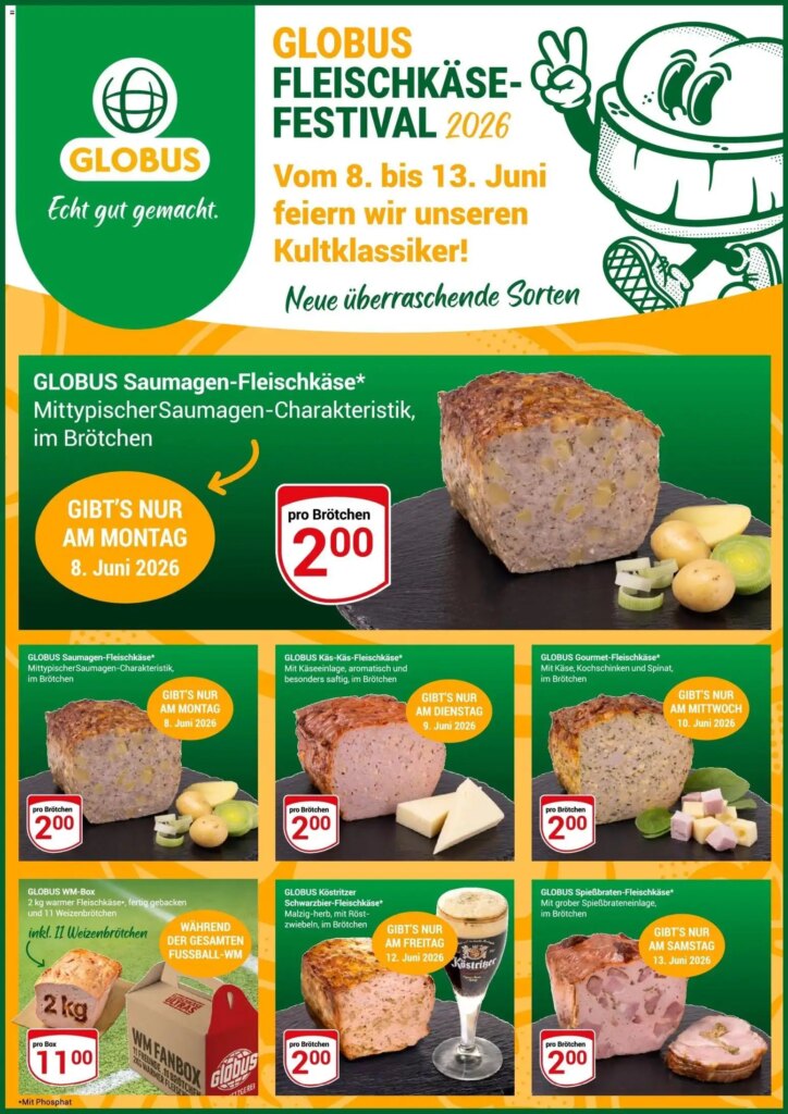 Globus Fleischkäse-Festival 2026: Unmissable Deals from 08 June 2026!