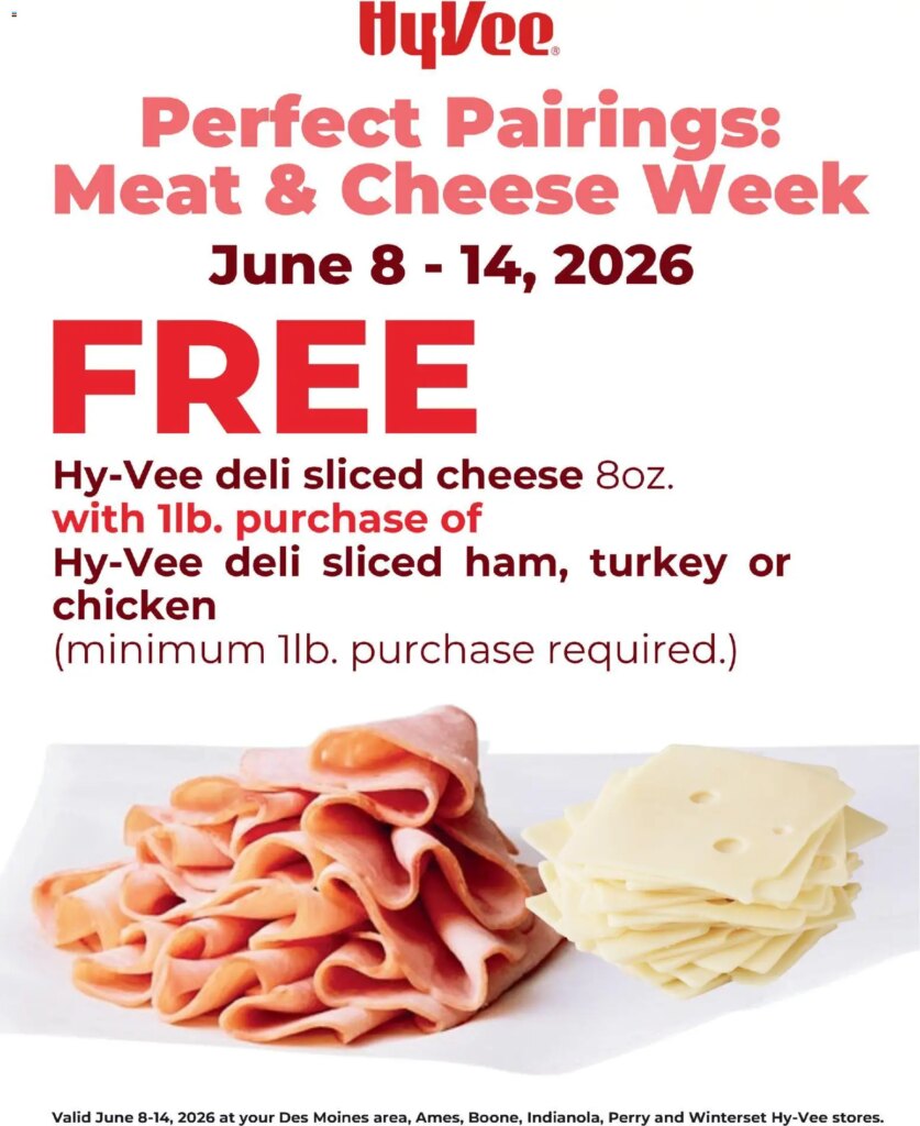 HyVee Sliced Meat & Cheese Specials This Week June 8 to June 14 2026