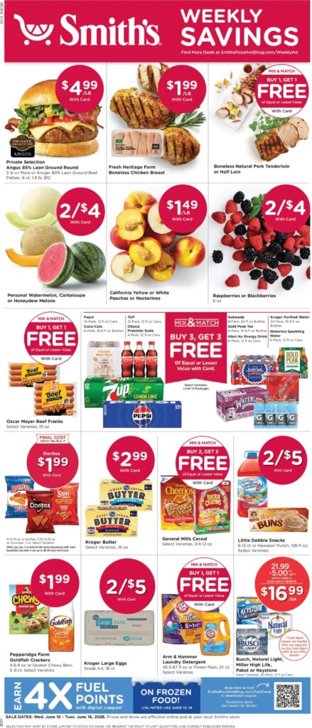 Smith’s Weekly Ad This Week: Savings June 10 to June 16 2026