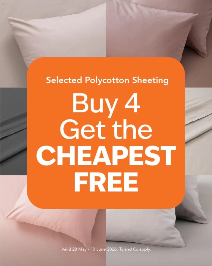 Sheet Street Buy 4 Get the Cheapest Free – Special This Week 28 May 2026