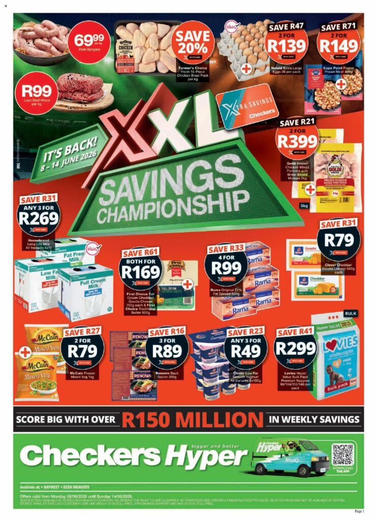 Massive Savings at Checkers – Eastern Cape – Hyper XXL Savings Promotion Week 8 June 2026!