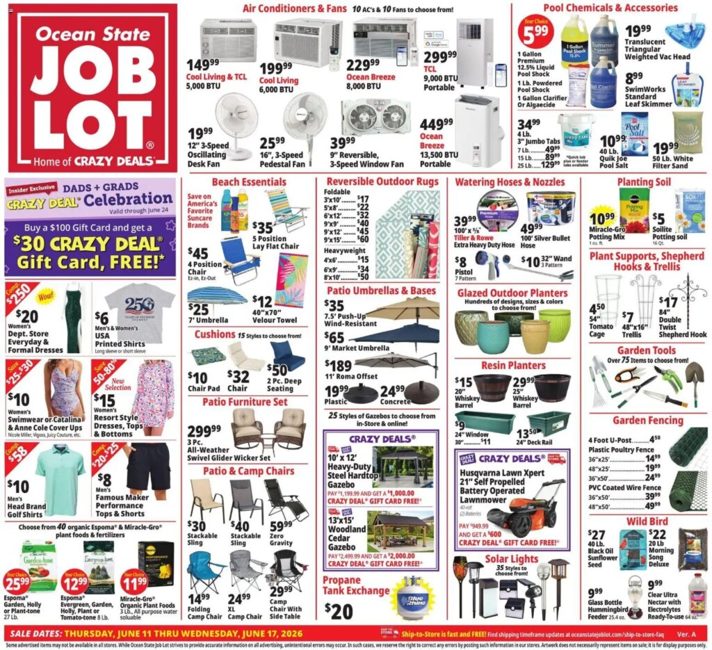 Ocean State Job Lot Weekly Ad This Week: June 11 to June 17 2026 Specials