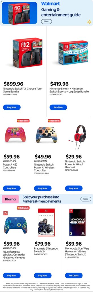 Walmart flyer – Gaming & Entertainment Guide: Specials This Week, 11 June 2026