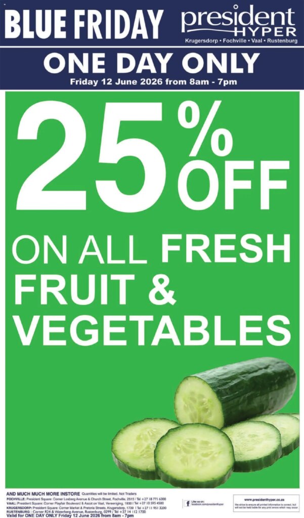 President Hyper Blue Friday Special This Week – 25% Off Fresh Produce 6 December 2026