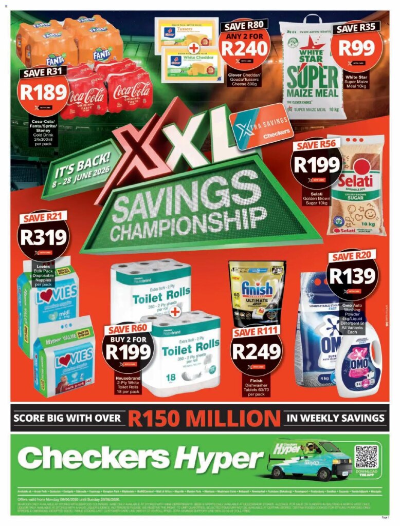 Checkers – Gauteng – Hyper XXL Savings Promotion Week Starts 08 June 2026!