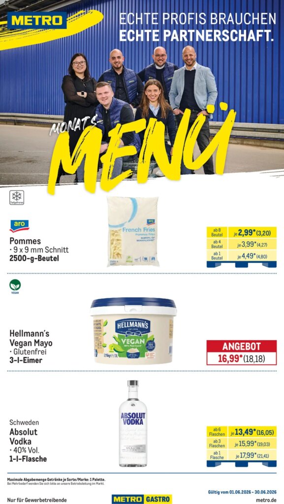 Metro Monats-Menü Specials: Unmissable Deals from 01 June 2026!