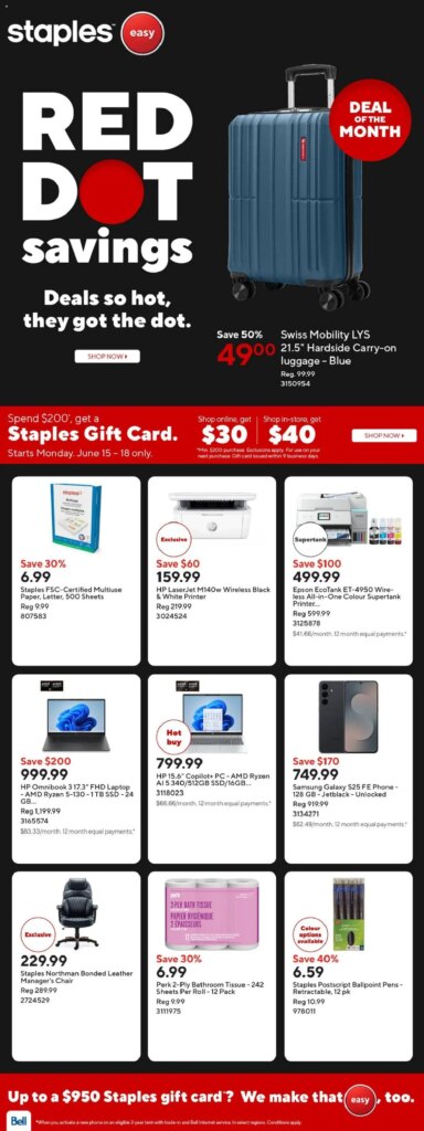 Staples weekly flyer / circulaire: Weekly Specials From 12 June 2026