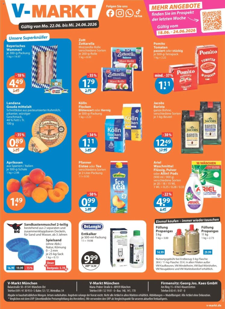 V-Markt München ab Montag: Specials Starting 22 June 2026!