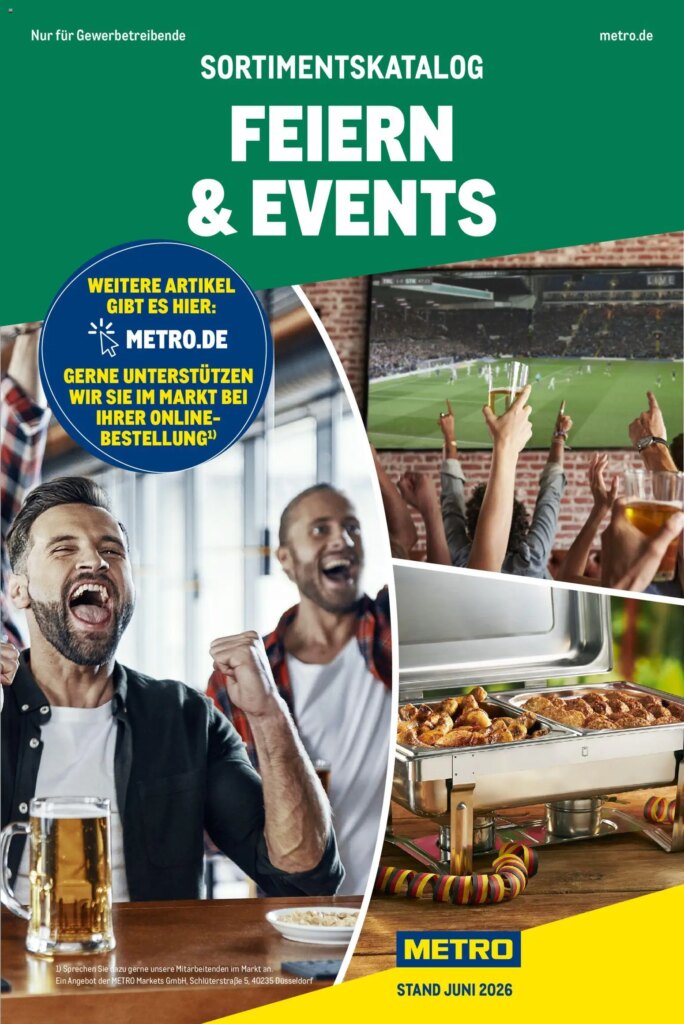 Metro Sortimentskatalog Feiern & Events Specials, Available from 04 June 2026