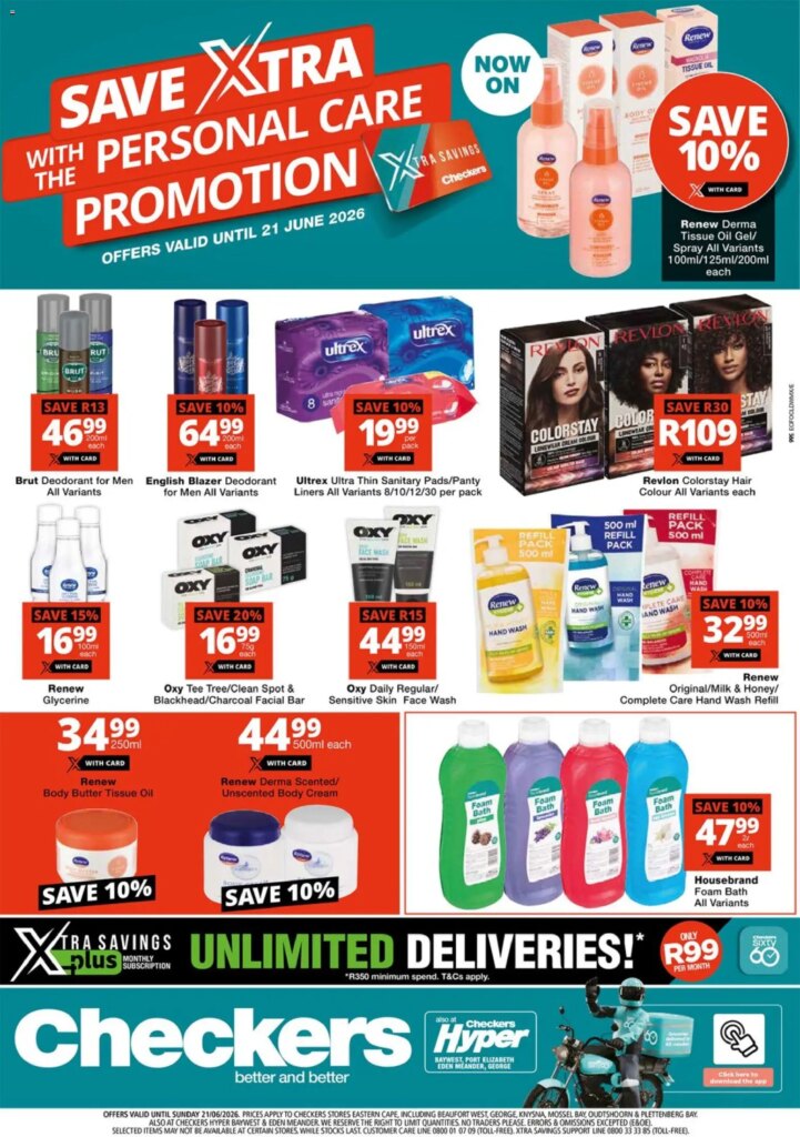 Checkers – Eastern Cape Personal Care Promotion – 08 June 2026 Specials This Week!
