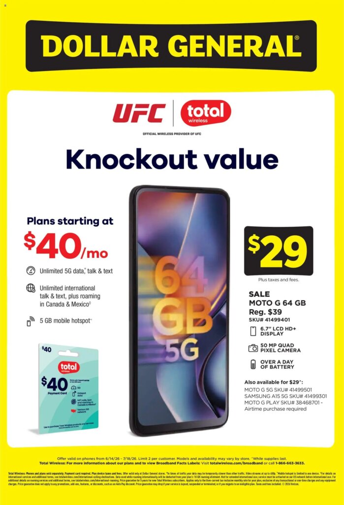 Dollar General Wireless Deals This Week: June 14 to July 18 2026!