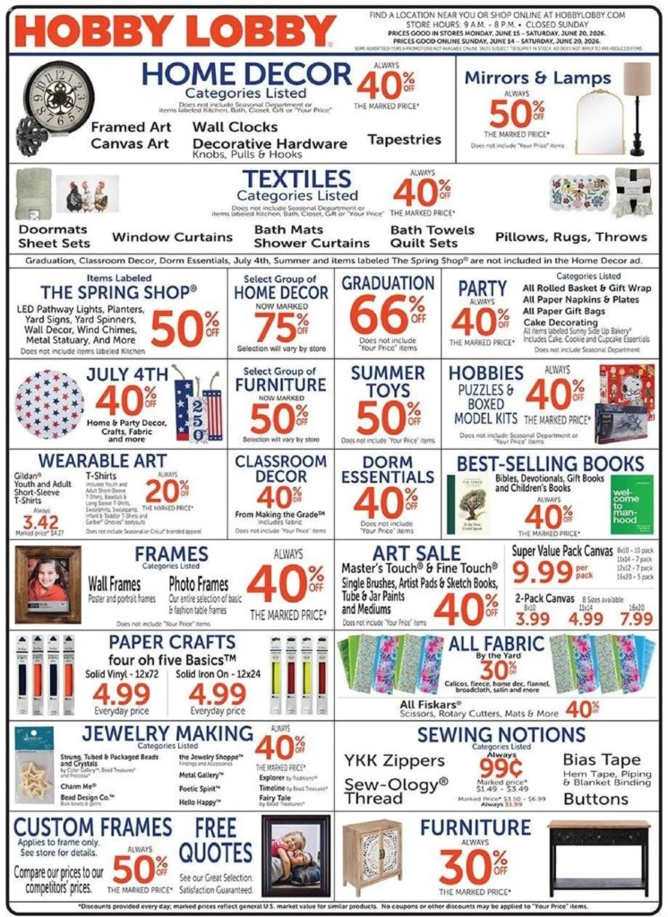 Hobby Lobby Weekly Ad This Week: Incredible Offers June 14 to June 20 2026