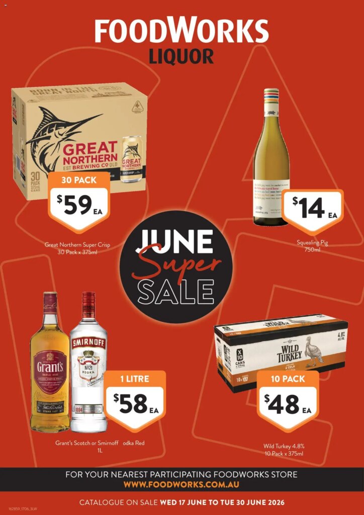 Foodworks Catalogue This Week: Unmissable Liquor Deals June 17 2026