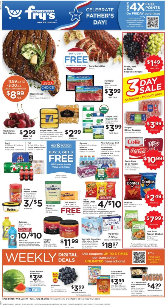 Fry's Food Weekly Ad This Week: Hot Deals June 17 to June 23 2026! 6 Fry’s Food Weekly Ad This Week: Hot Deals June 17 to June 23 2026!