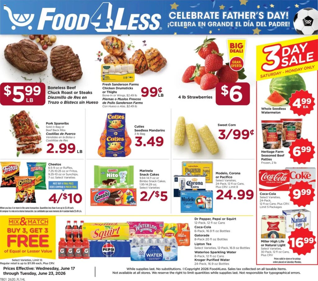 Unbeatable Food 4 Less Weekly Ad This Week June 17 to June 23 2026