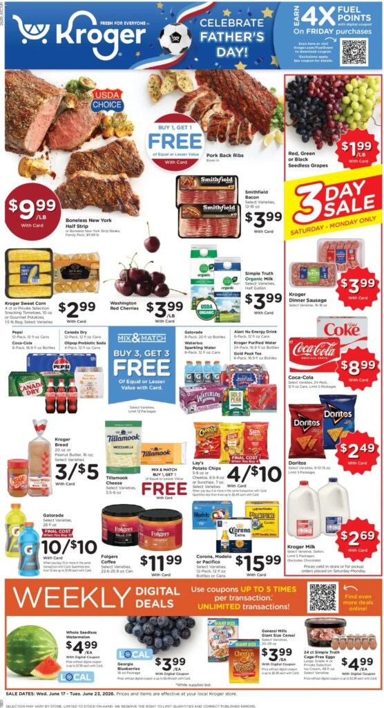 Kroger Weekly Ad This Week: Hot Deals from June 17 to June 23 2026