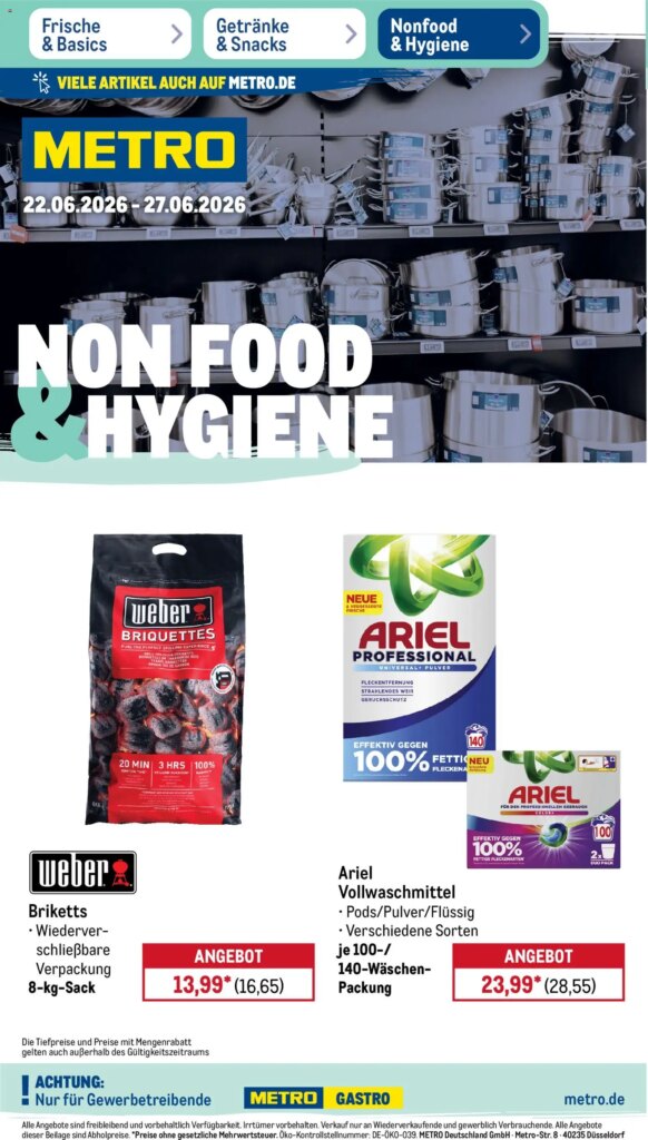 Unmissable Specials from Metro Non Food & Hygiene: 22 June 2026!