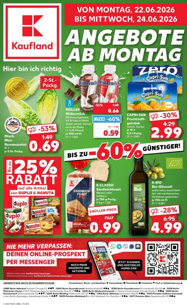 Kaufland Prospekt Potsdam – Special This Week from 22 June 2026!
