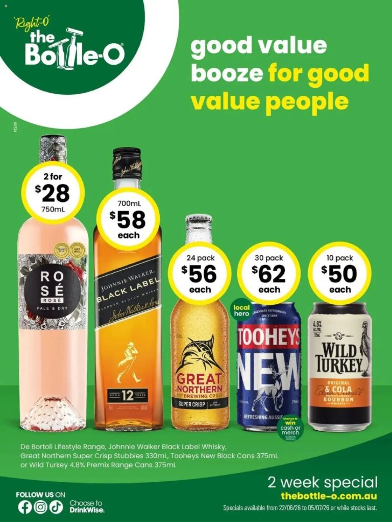 The Bottle-O Specials: Great Value Booze Offers for June 22 2026 1 The Bottle-O Specials: Great Value Booze Offers for June 22 2026