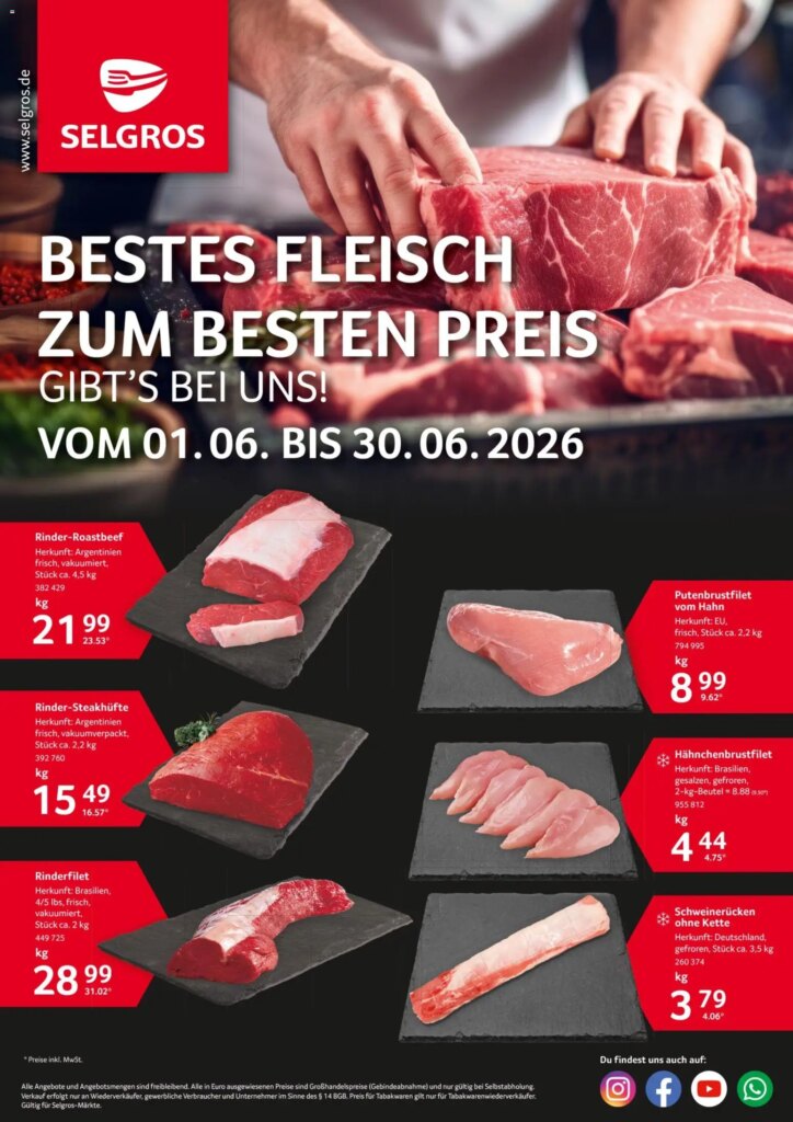 Selgros Fleisch Specials – Don’t Miss Out from 01 June 2026!