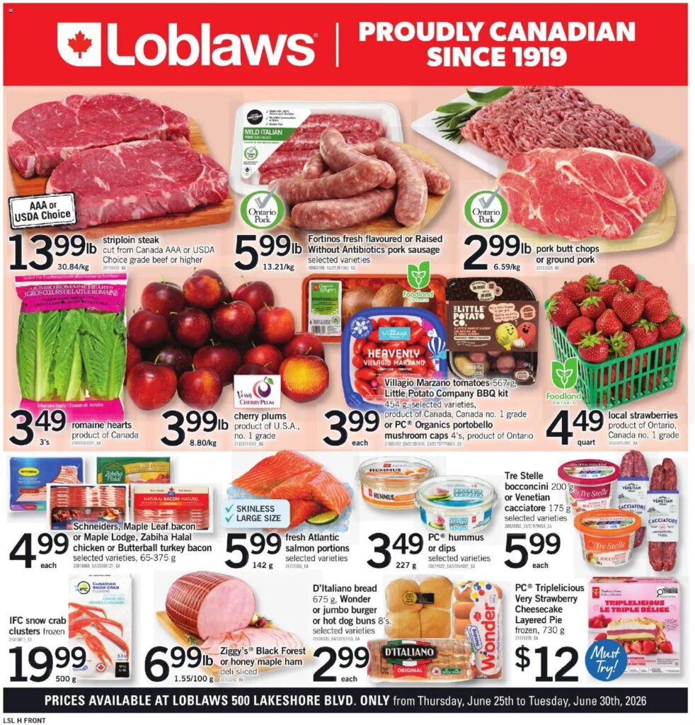 Loblaws flyer – ON: Weekly Specials Starting 25 June 2026!