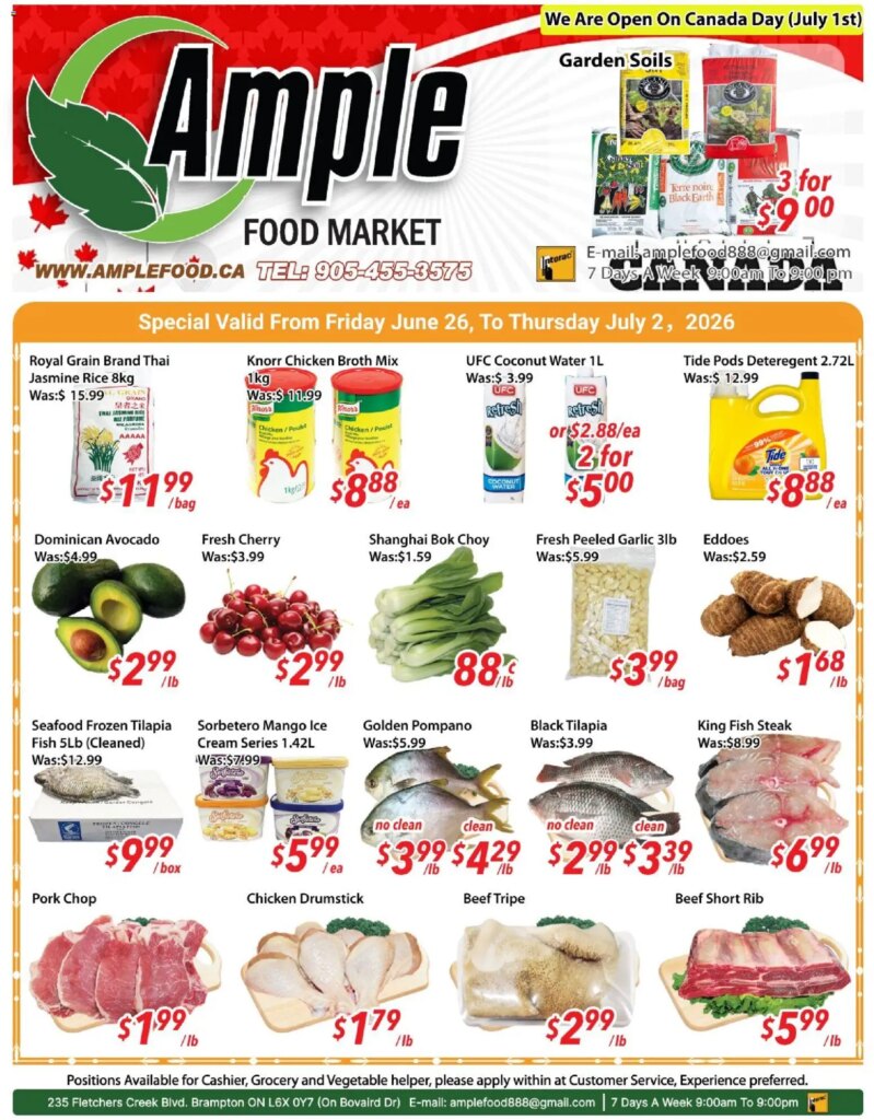 Ample Food Market weekly flyer / circulaire: Specials from 26 June 2026