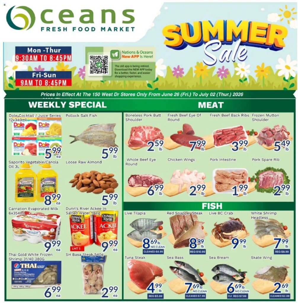 Oceans weekly flyer / circulaire: Specials This Week from 26 June 2026