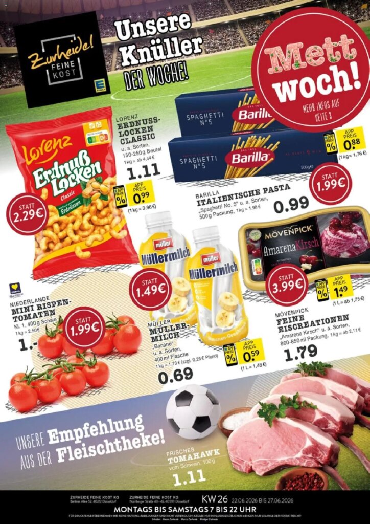 Edeka Zurheide Prospekt Düsseldorf Deals Starting 22 June 2026